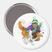 Aimant Sheldon le Sheltie et son garçon (Recto/Verso)