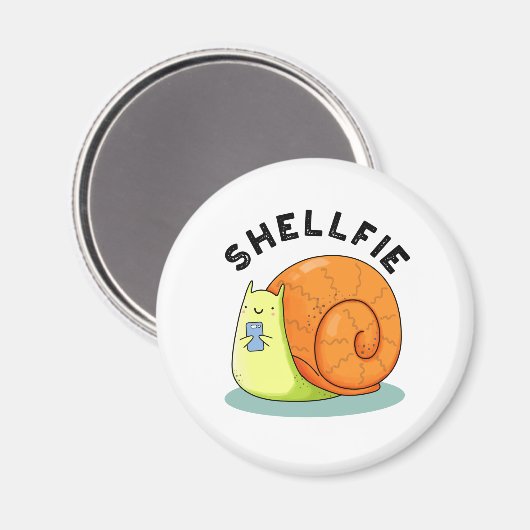 Aimant Shellfie Fundy Snail Selfie Pun (Recto/Verso)