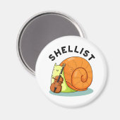 Aimant Shellist Funny Snail Cello Pun (Recto/Verso)