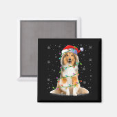 Aimant Sheltie Dog Lover Xmas Lighting Santa Sheltie Chri (Recto/Verso)