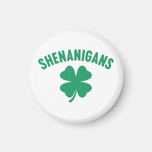Aimant Shenanigans Shamrock Saint-Patrick Rétro (Devant)