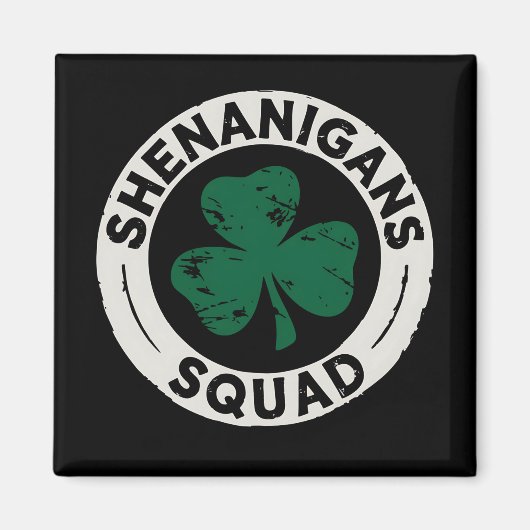 Aimant Shenanigans Squad St Patrick's Day Shamrock (Devant)