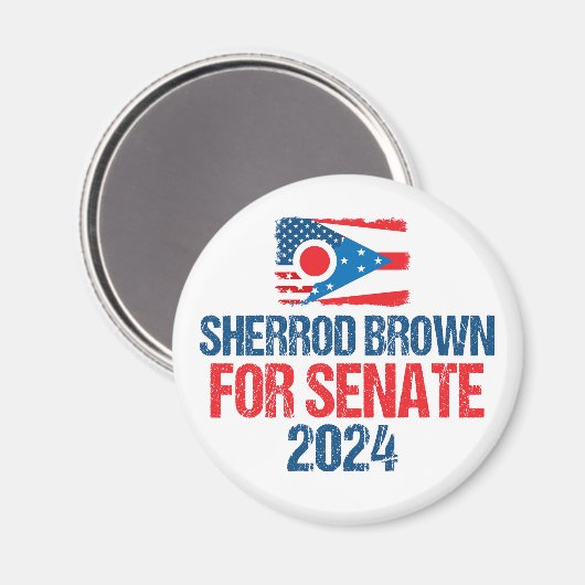 Aimant Sherrod Brown pour l'élection du Sénat 2024 drapea (Recto/Verso)