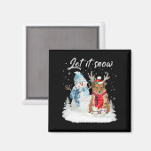 Aimant Shetland Sheepdog Père Noël Chien Noël Snowman Noë (Recto/Verso)