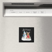 Aimant Shetland Sheepdog Père Noël Chien Noël Snowman Noë (In Situ (Lave-vaisselle))