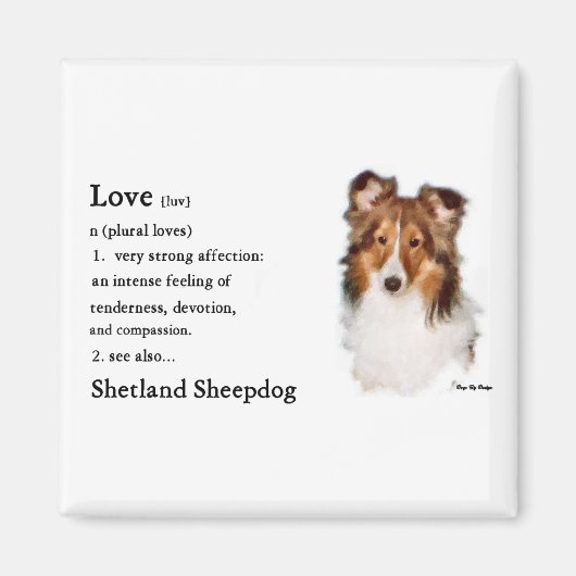Aimant Shetland Sheepdog Sheltie Art Cadeaux (Devant)
