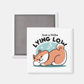Aimant Shiba Inu Art : Juste un Shiba Lying Low (Recto/Verso)