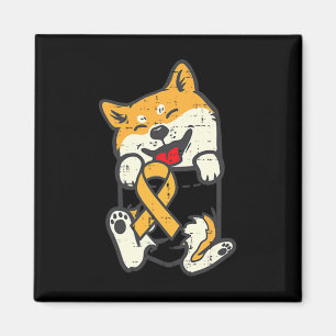 Aimant Shiba Inu Cancer de l'Enfance Ruban Sensibilisatio