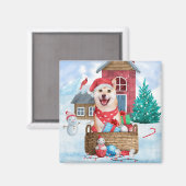 Aimant Shiba Inu Chien dans la neige Maison de Chien de N (Recto/Verso)
