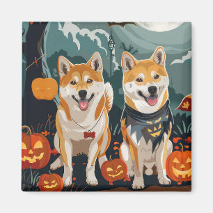 Aimant Shiba Inu Halloween Épouvantable