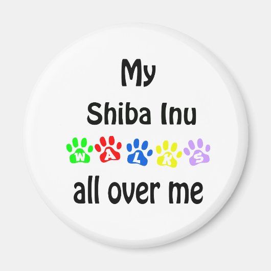 Aimant Shiba Inu Walks Design (Devant)