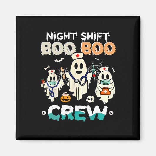 Aimant Shift Boo Boo Équipage Infirmière Ghost Infirmière (Devant)