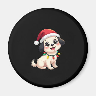 Aimant Shih Tzu Santa Christmas Tree Lights Xmas Dog Love
