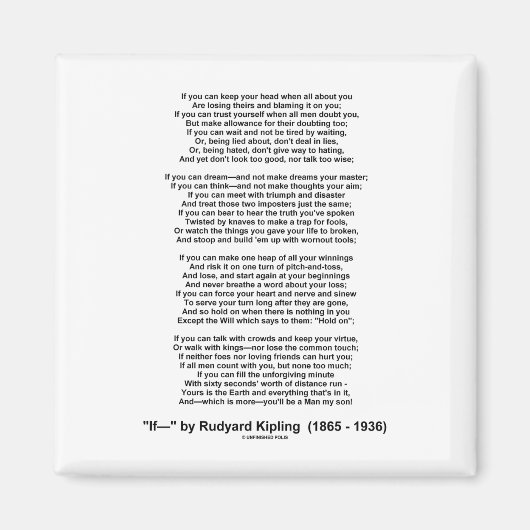 Aimant Si Poème De Rudyard Kipling (Poème Inspirationnel) (Devant)