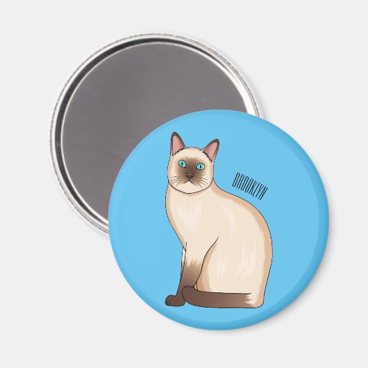 Aimant Siamese cat cartoon (Recto/Verso)