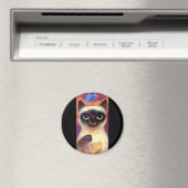 Aimant Siamese Cat Feline Papillon Art - Multi (In Situ (Lave-vaisselle))