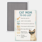 Aimant Siamese Cat Funny to do list for Cat lovers (Recto/Verso)