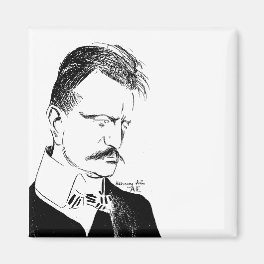Aimant Sibelius : croquis d'Albert Engström (1904) (Devant)