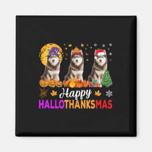 Aimant Sibérie Husky Chien Halloween Noël Hallomerci