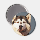 Aimant Sibérie Husky Low Poly Art (Recto/Verso)