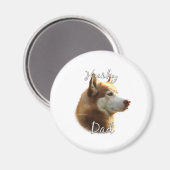 Aimant Sibérie Husky (rouge) Papa 2 (Recto/Verso)