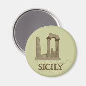 Aimant Sicile antique Ruines d'Agrigente (Recto/Verso)