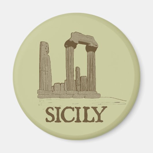 Aimant Sicile antique Ruines d'Agrigente (Devant)