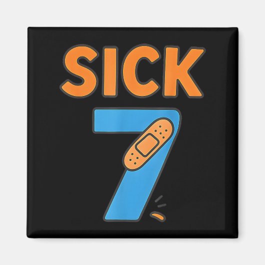 Aimant Sick Seven Meme Tee Six Seven Fun Wordplay  (Devant)