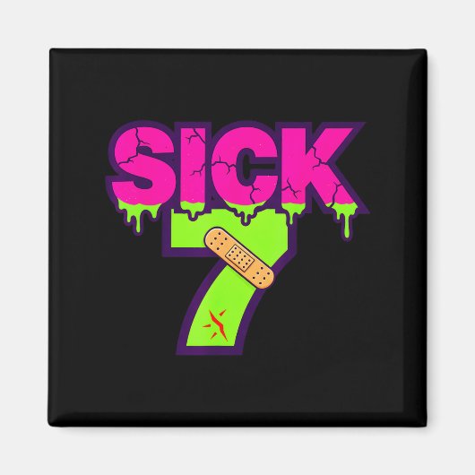 Aimant Sick Seven Meme Tee Six Seven Fun Wordplay Drip  (Devant)