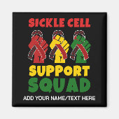 Aimant SICKLE CELL Awareness SUPPORT SQUAD Nom personnali (Devant)