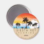 Aimant Siesta Key Florida Beach Retro Sunset Souvenir 80s (Recto/Verso)