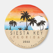 Aimant Siesta Key Florida Beach Retro Sunset Souvenir 80s (Devant)