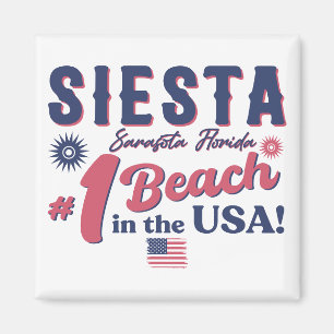 Aimant Siesta Key Florida Vintage Souvenir FL Retro Beach