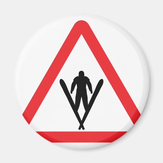 Aimant signal d'avertissement de saut de ski (Devant)