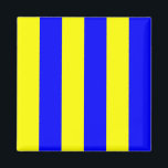 Aimant Signal de pavillon nautique G (Golf)<br><div class="desc">Signal Nautique Lettre G Carré Fridge Magnet. Signal maritime carré signifiant "Golf" - lettre G avec aimante de barres de couleur motif rayé jaune et bleu.</div>