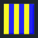 Aimant Signal de pavillon nautique G (Golf)<br><div class="desc">Signal Nautique Lettre G Carré Fridge Magnet. Signal maritime carré signifiant "Golf" - lettre G avec aimante de barres de couleur motif rayé jaune et bleu.</div>