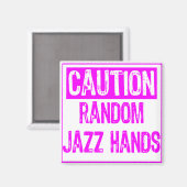 Aimant Signal de prudence - Mains de jazz violet (Recto/Verso)