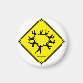 Aimant Signal de prudence Skydivers (Devant)