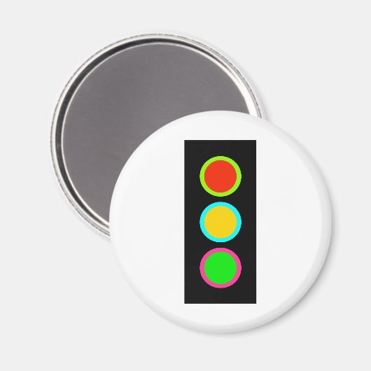 Aimant Signal de trafic Stop-Attention-Go Mod Stop Light  (Recto/Verso)