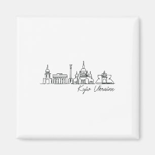 Aimant Signature de la skyline de la ville de Kiev - Souv