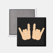 Aimant Signe à main de roche et de rouleau (Recto/Verso)