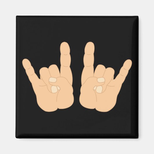 Aimant Signe à main de roche et de rouleau (Devant)