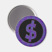 AIMANT SIGNE DE DOLLAR RÉTRO PURPLE (Recto/Verso)
