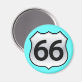 AIMANT SIGNE DE LA ROUTE 66 (Recto/Verso)