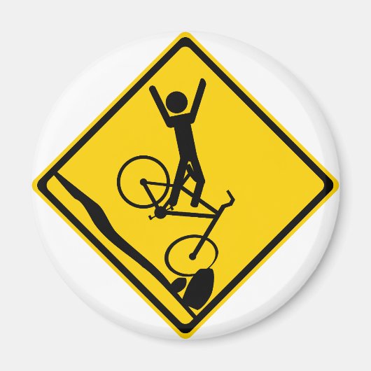Aimant SIGNE DE LA ROUTE D'Écrasement Mtn Biker (Devant)