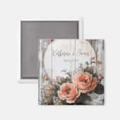 Aimant Signe de Mariage rustique avec des noms et une dat (Recto/Verso)