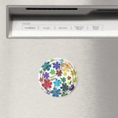 AIMANT SIGNE DE PAIX CLAIR AVEC FLEURS (In Situ (Lave-vaisselle))