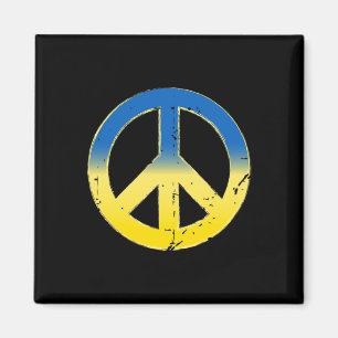Aimant Signe de Paix Couleurs Ukraine Rétro Vintage - Poi