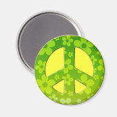 AIMANT SIGNE DE PAIX FLORALE VERT (Recto/Verso)