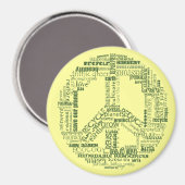 Aimant signe de paix recycler les mots verts (Recto/Verso)